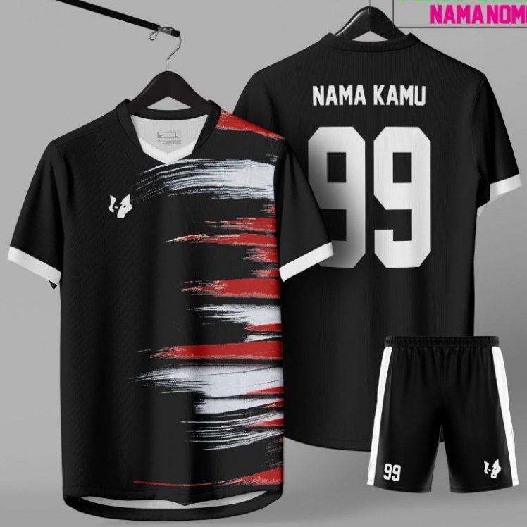 Baju Bola Futsal Gratis Sablon Nama+Nomor Punggung Pria Wanita Set Baju Celana