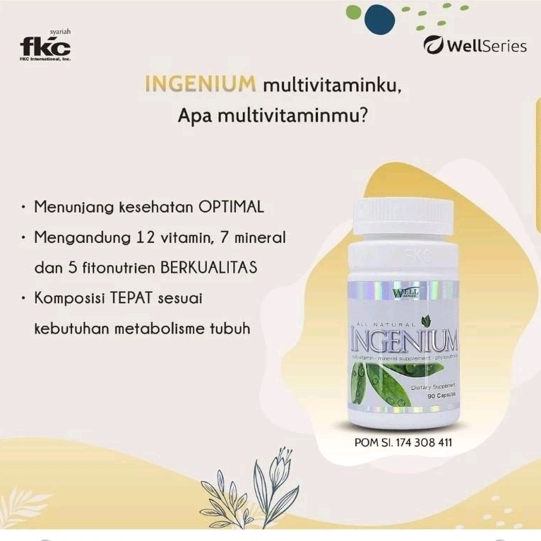 INGENIUM USA / MULTIVITAMIN / MINERAL / NUTRISI MINERAL FITONUTRIENT LENGKAP Promo Sale 7.7
