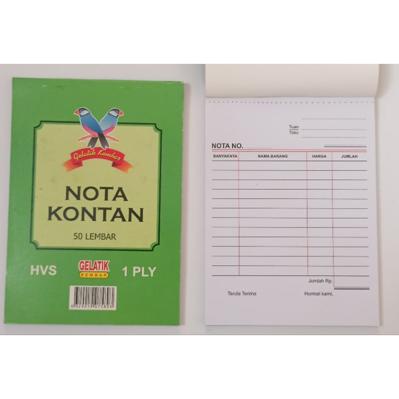 

Buku Nota Kontan A6 1 Ply isi 50 Merk Gelatik Kembar