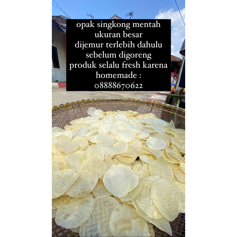 

Opak singkong mentah Perkeping