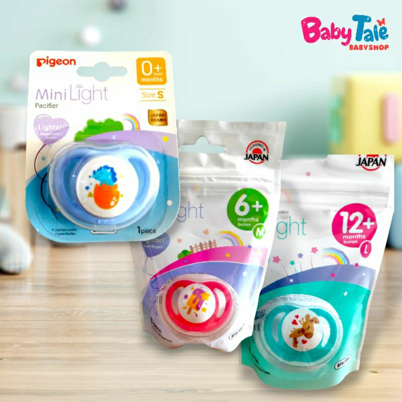 Pigeon Mini Light Pacifier 0-6 bulan | 6-12 bulan | 12 bulan keatas | Empeng bayi Pigeon packing eko