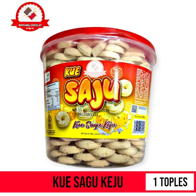 

kue saju rasa keju susu 1 toples 470gram Cookies Food Snacks Sagu Kering Manis