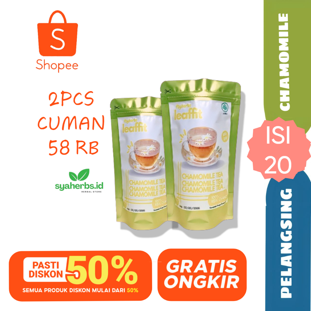 

LEAFFIT Chamomile Tea / Chamomile Flower Tea / Teh Bunga Chamomile Isi 30 Tea Bag (2PCS)