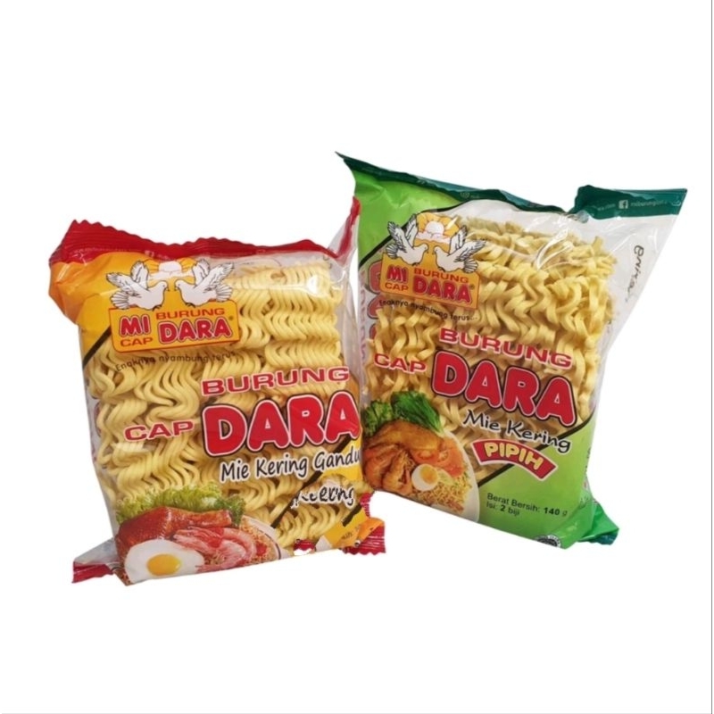 

Burung DARA mie kering pipih / mie kering Gandum 136 gram