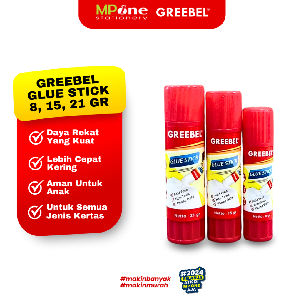 

(1 PCS) Greebel Lem Stick Roll 8, 15, 21 gr / Lem Kertas Stik Greebel Ukuran Kecil, Sedang, Tanggung