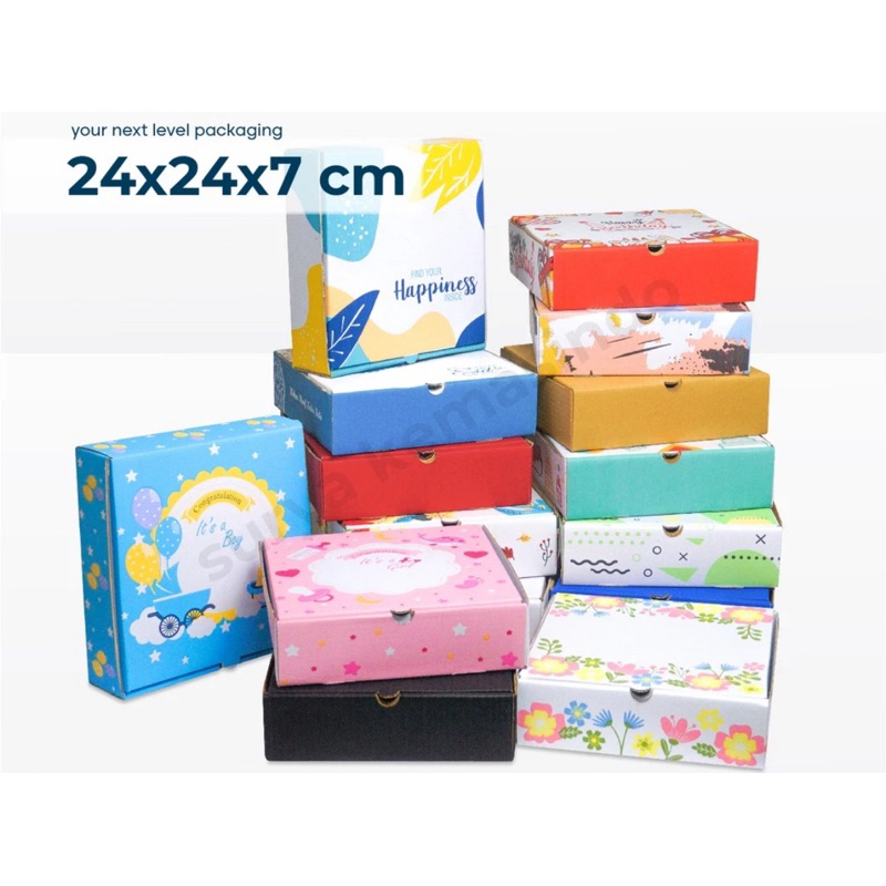 

Box Hampers Kado ukuran 24x24x7 Kardus/Hampers/hoodie/mukena/ultah/ulang tahun/happybirthday/it's boy/it's girl/baby/bayi//idul fitri/eid mubarakboxlebaran//tinggi7