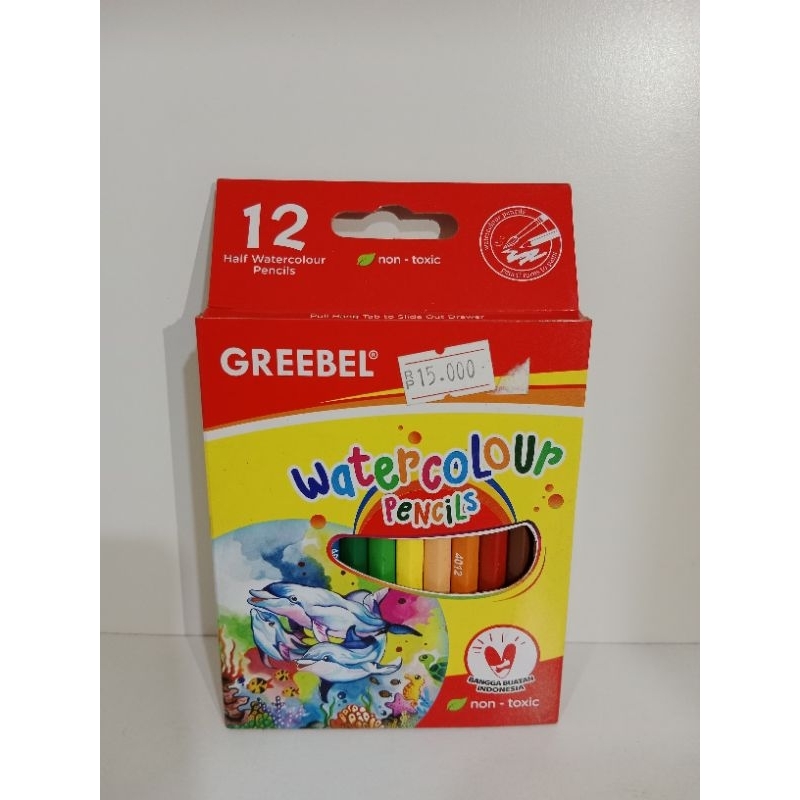 

(1 PCS) PENSIL WARNA GREEBEL 12W WATER COLOUR PENDEK