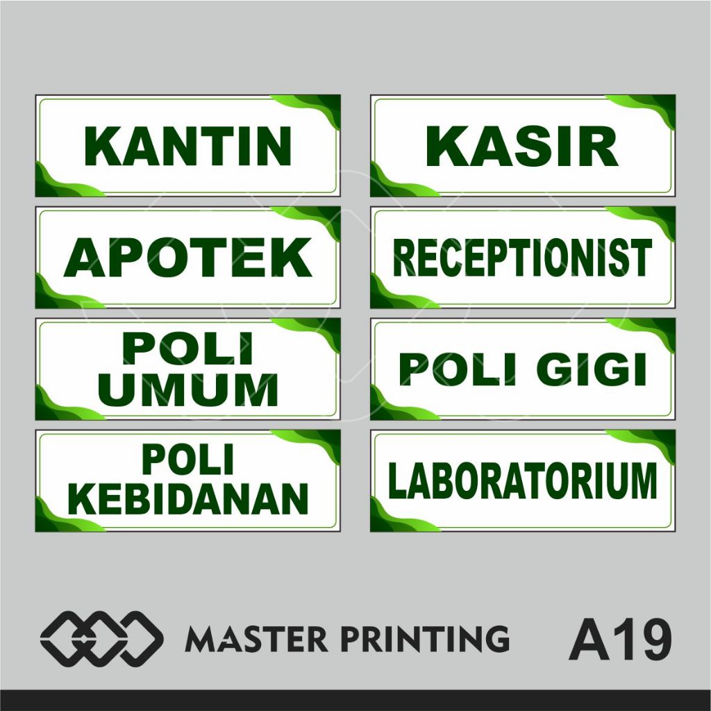 

A19 - Akrilik Nama Ruangan di Poli Klinik dan Puskesmas, Acrylic Sign, Termurah, dan Bisa Custom