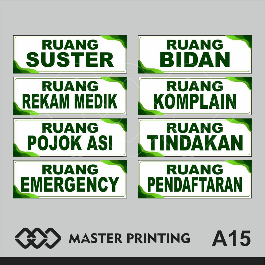

A15 - Akrilik Nama Ruangan di Rumah Sakit dan Puskesmas, Acrylic Sign, Termurah, Bisa Custom