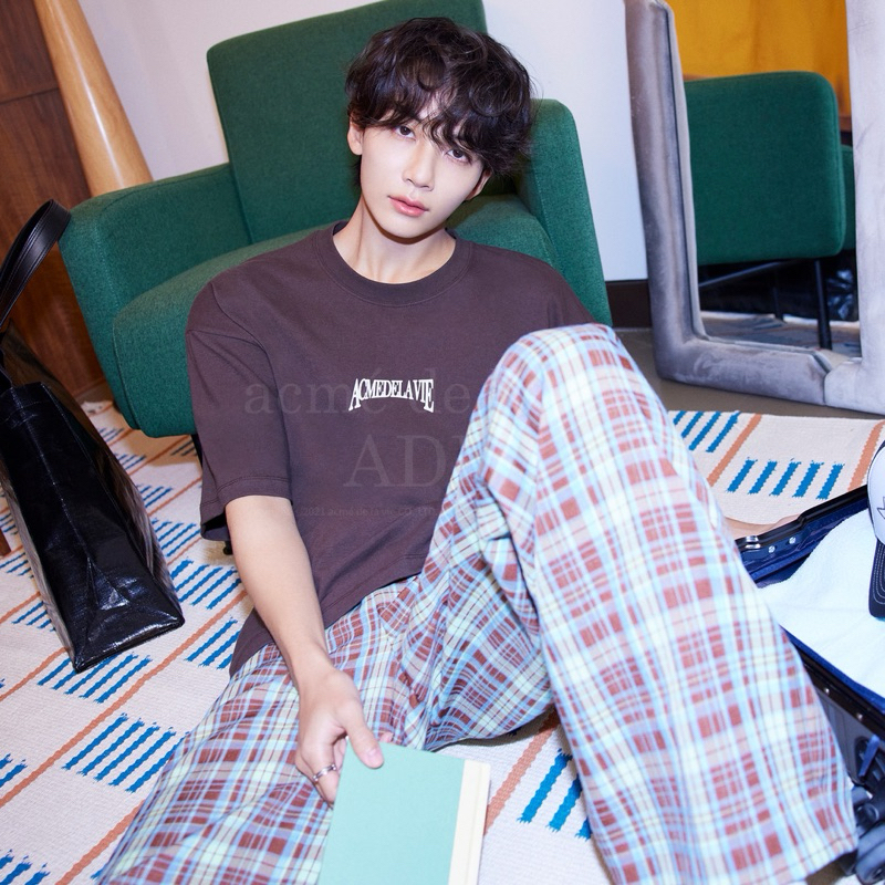 (PO KOREA) ADLV X JEONGHAN - TARTAN CHECK WIDE LONG PANTS - ORIGINAL KOREA