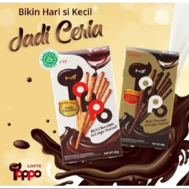 

Lotte Toppo Biskuit Stik Petzel Coklat 1 box @12 pcs