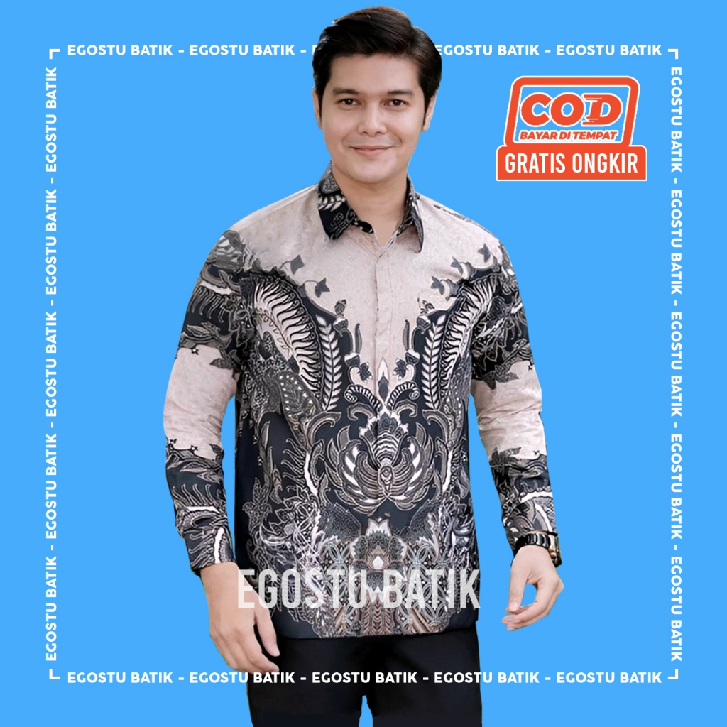 Kemeja Batik Pria Lengan Panjang Dewasa Batik Casual dan Formal Batik Cowok Ukuran M-L-XL-XXL