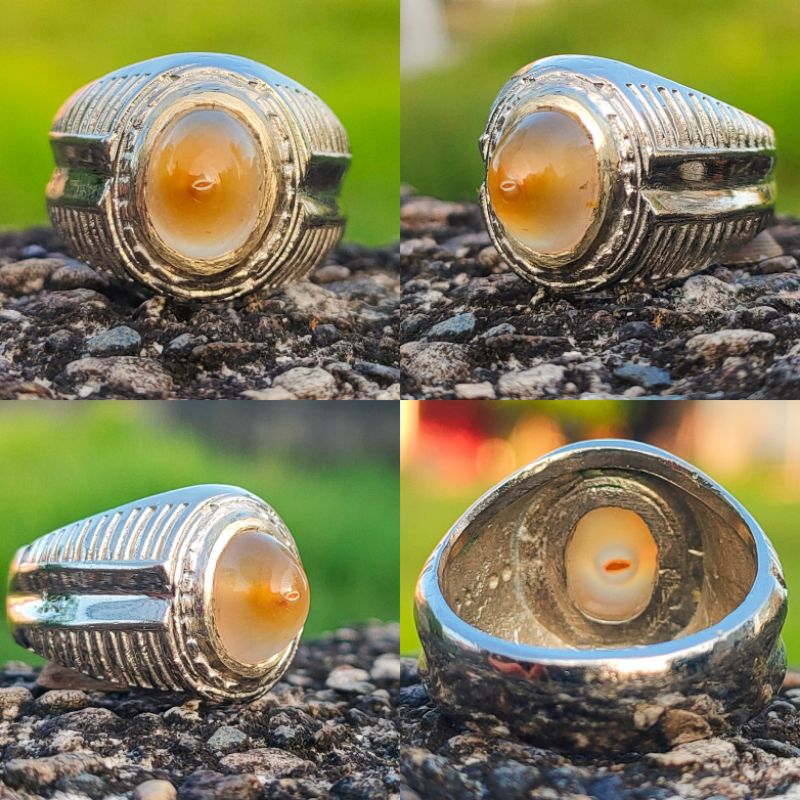 BATU AKIK COMBONG RAMBUT SAGA JANTAN NATURAL CHALCEDONY KODE 03192