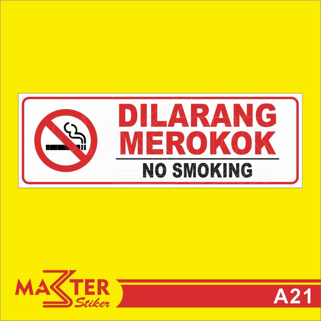 

A21 - Acrylic Sign, Stiker Akrilik Dilarang Merokok (No Smoking), Tahan Air, Termurah, Bisa Custom