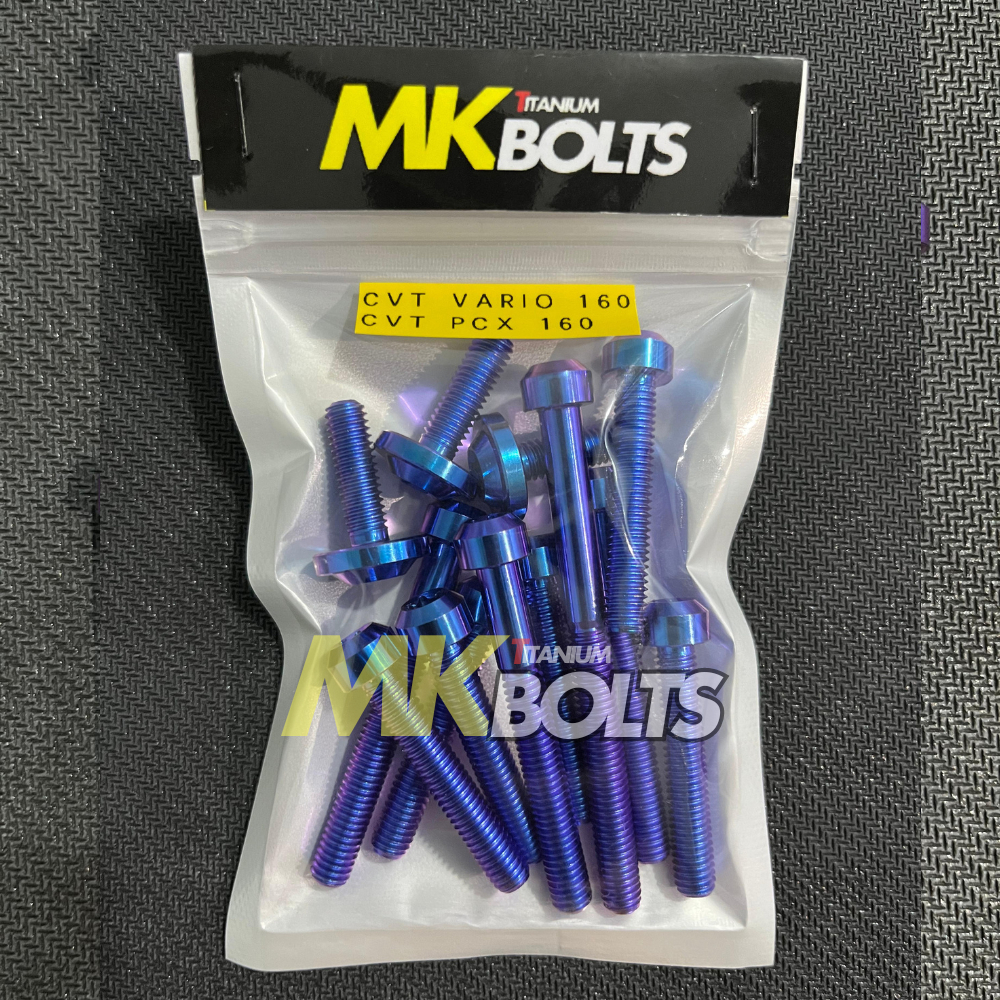 Set Baut Titanium CVT Vario 160 | PCX 160 Titanium Bolt Baut Titanium | MK Titanium Bolt