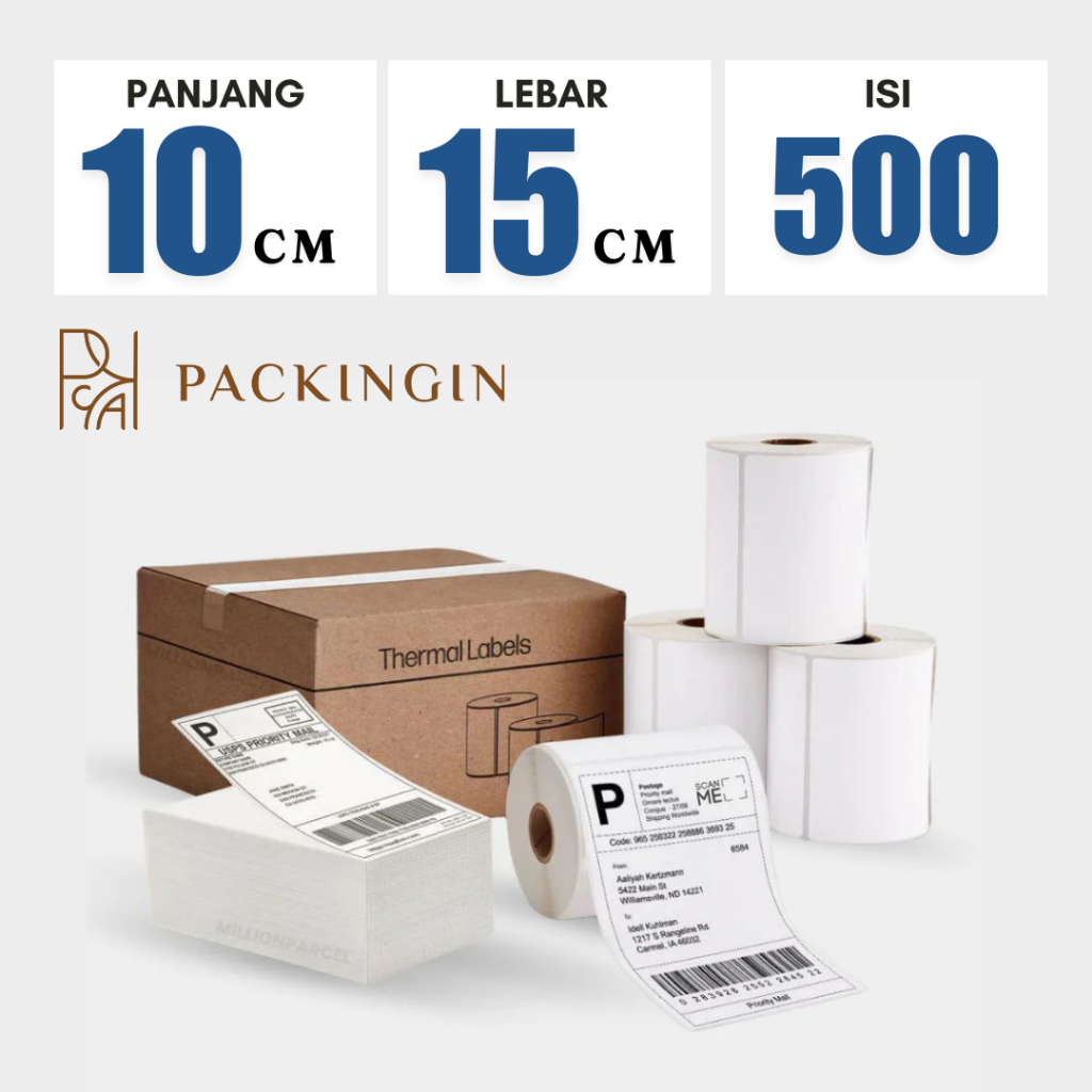 

WINSTAR & GOLDWIN Kertas stiker label thermal barcode 100x150 isi 500 pcs lipat dan gulung