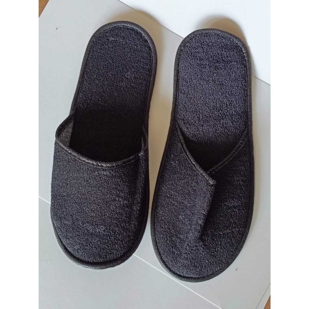 Sandal hotel premium / sandal handuk hitam / slipper hotel / sandal kamar