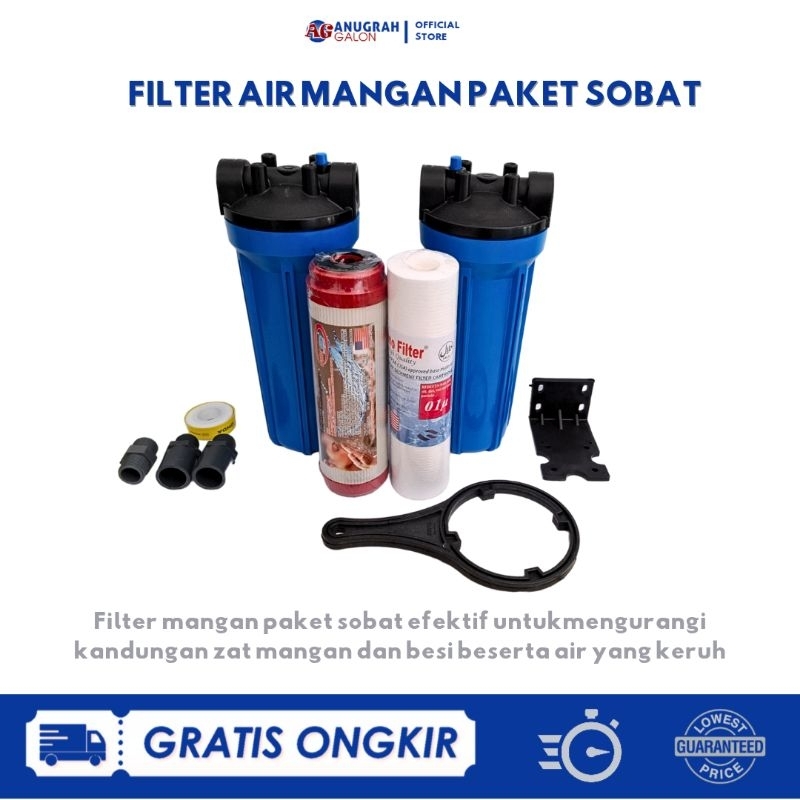 Filter Air Untuk Air Mengandung Zat Mangan dan Zat Besi Paket Sobat, Bisa Untuk Sumur Bor dan PDAM