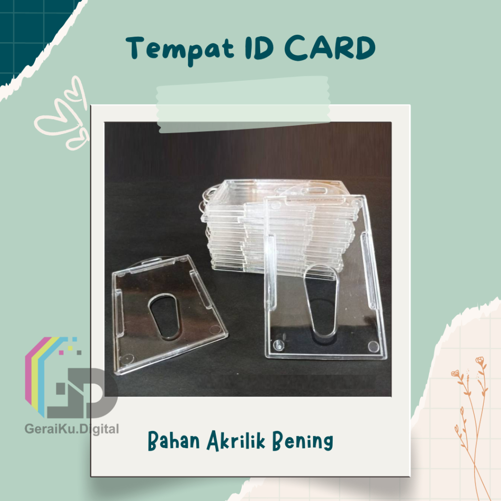 Tempat Id Card Bening / Casing Id Card Akrilik, Bening, Transparan / Card Holder