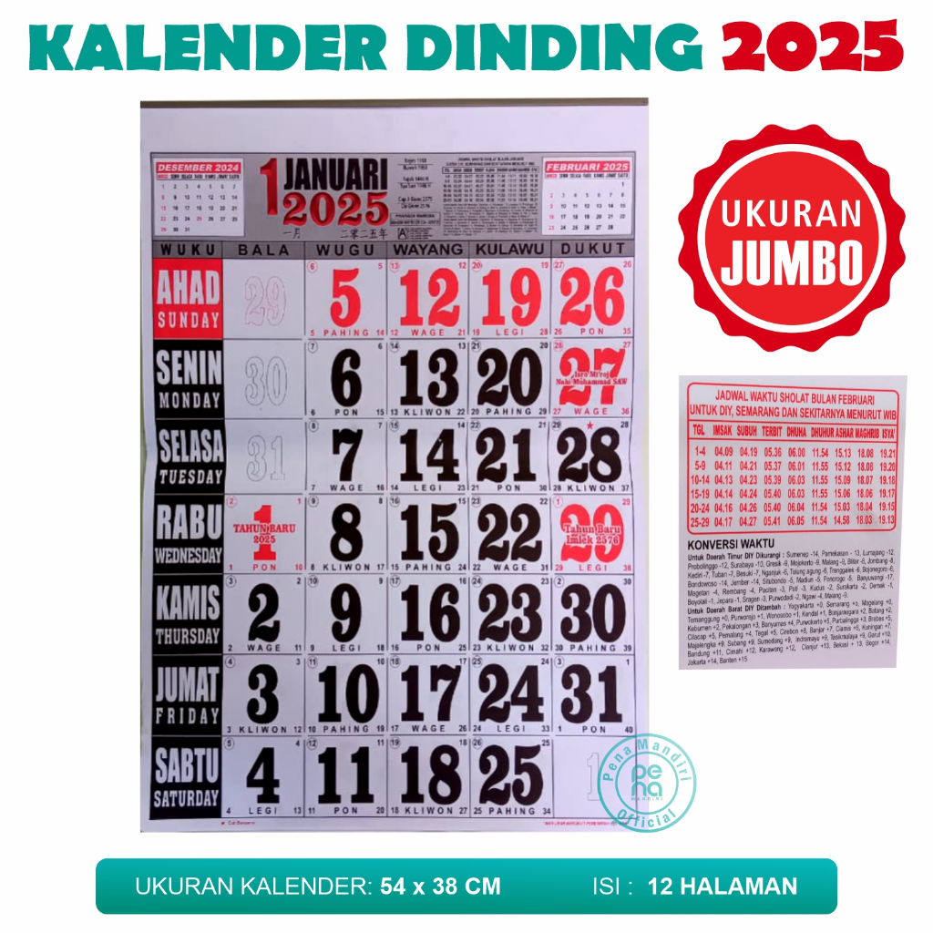 

Kalender 2025 Jumbo - Kalender Dinding Besar