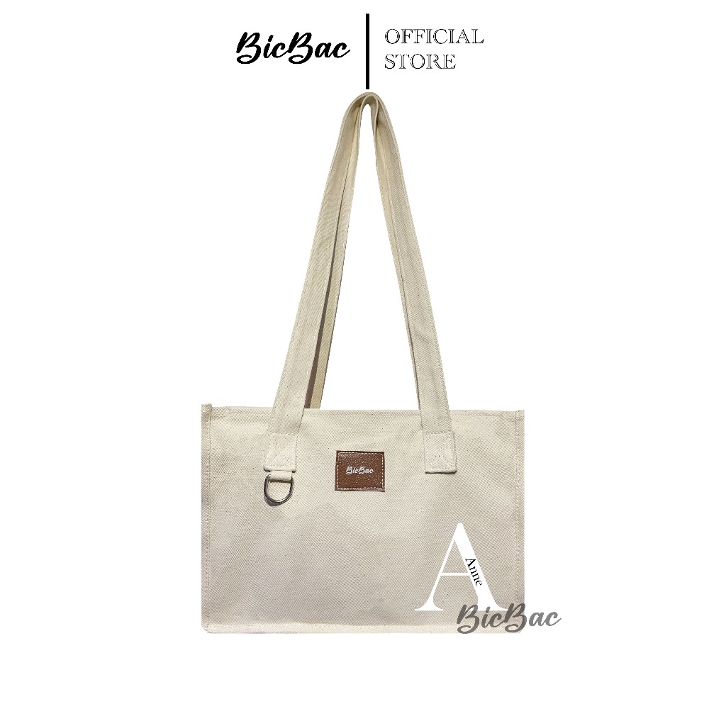 CUSTOM INITIAL   - TAS KANVAS CANVAS TOTE BAG TOTEBAG SLETING PEREMPUAN CEWEK WANITA KETIAK SLING KA