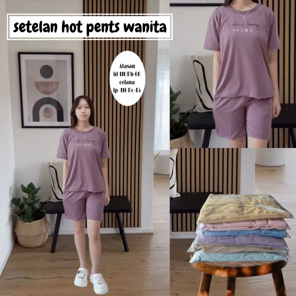 SETELAN HOT PANT WANITA KEKINIAN/HOT PANT SANTAI/HOT PANT JALAN-JALAN/HOT PANT MURAH/ Setelan Baju &