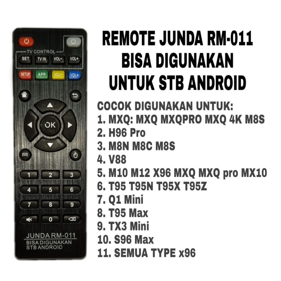 Remote control untuk Android Tv Box seperti MXQ, MXQ-4K, MXQ PRO 4K, MX10, all type H96, TX, T95, dl