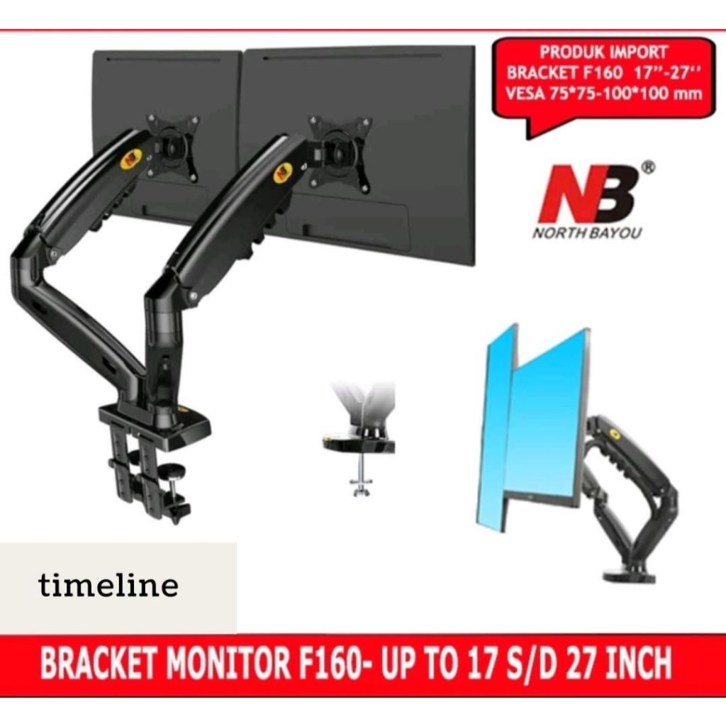 Bracket Monitor Komputer Pc Double NB F160