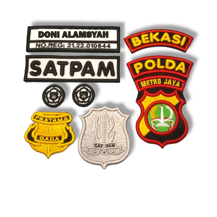 Bet Security Atribut Lengkap Bordir Timbul SATPAM, POLDA METRO JAYA, POLDA