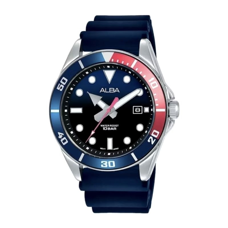 Alba AG8K21X1 Jam Tangan pria analog Strap Rubber Original