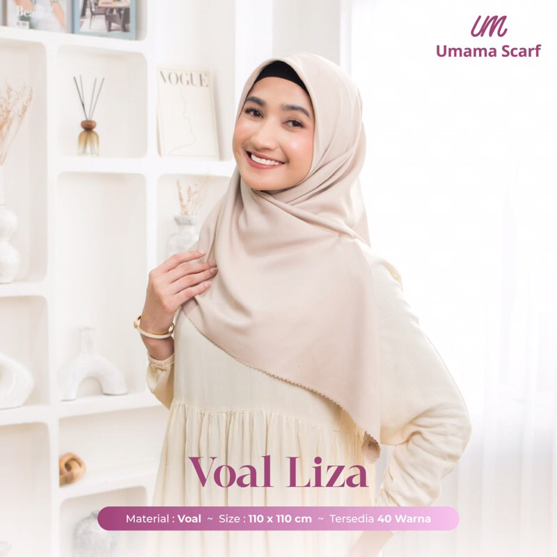 Agen Supplier Grosir Hijab Umama Voal Liza Logo PouchJilbab Segiempat Polos Termurah Terlaris