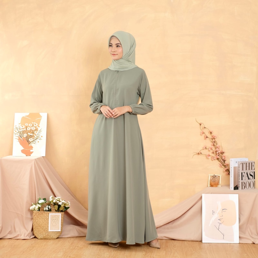 Gamis Bassic Abaya Dialy Busui Mat Shakila Baju Kurung Remaja Dewasa Adem Lembut Nyaman Pakaian Wani