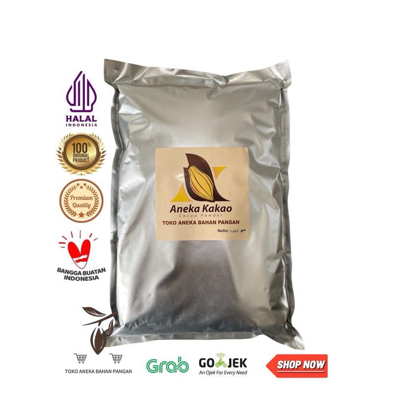 

Cokelat Bubuk ANEKA KAKAO Reddish Brown AK 200 1000 gr Kemasan Alu Pure 100% Tanpa Campuran