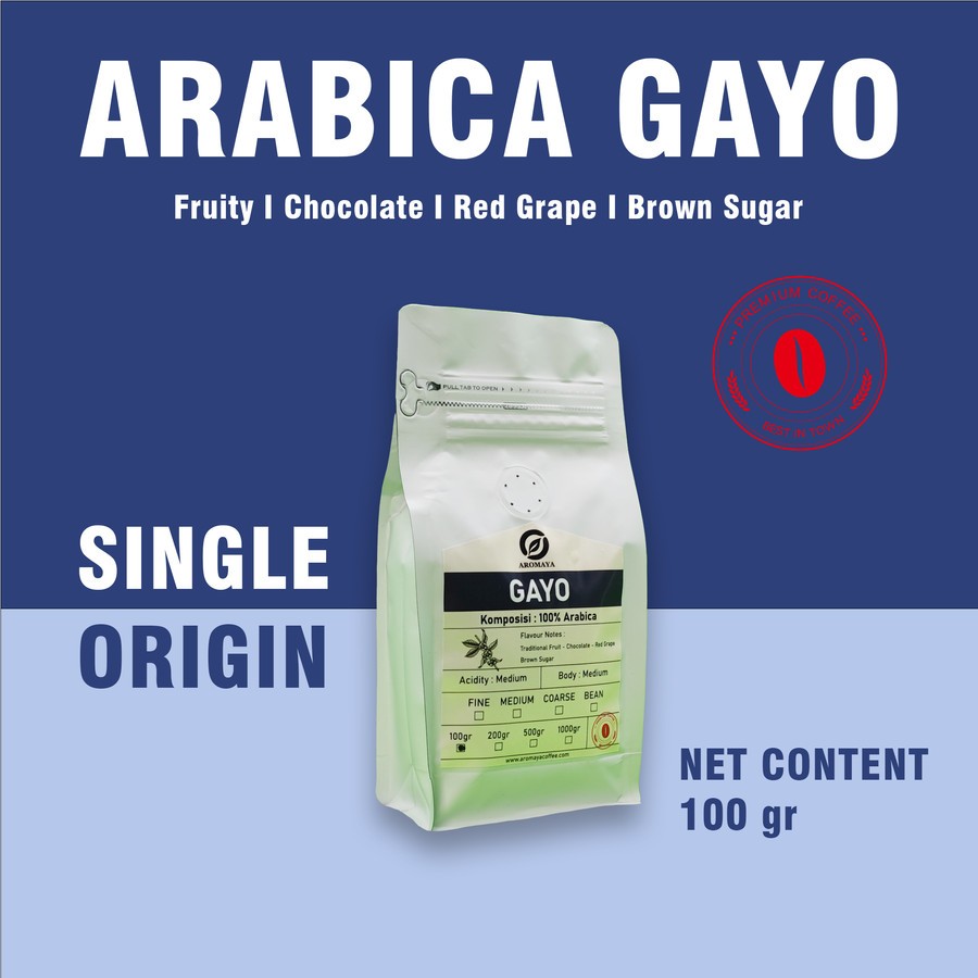 

AROMAYA Kopi Arabika Gayo Arabica Coffee 100 gram