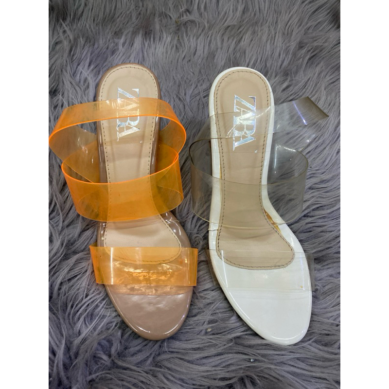sendal zara hak kaca heels