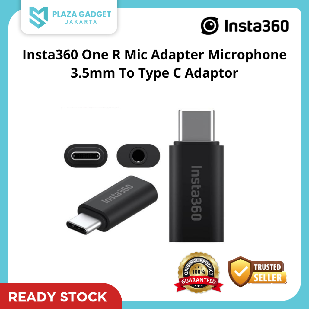 Insta360 One R Mic Adapter Original Microphone 3.5mm To Type C Adaptor - Garansi Resmi