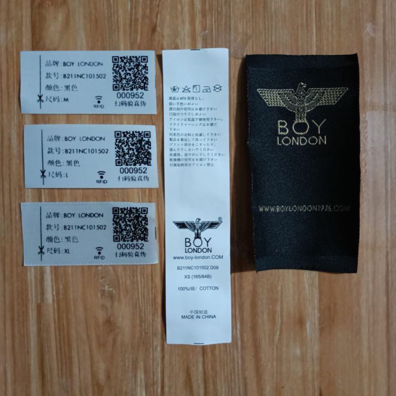 

Tag Label Boy London || Boy London Made in cina