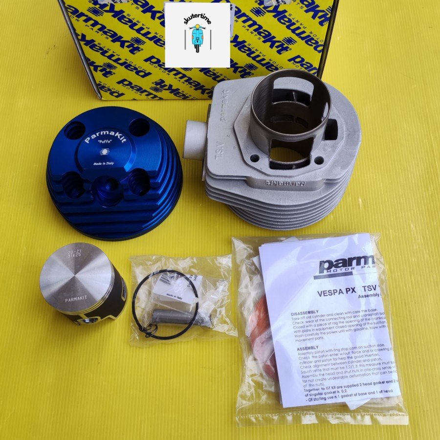 Blok Set 177 cc PARMAKIT BIru Untuk Vespa Largeframe PX Excel dkk