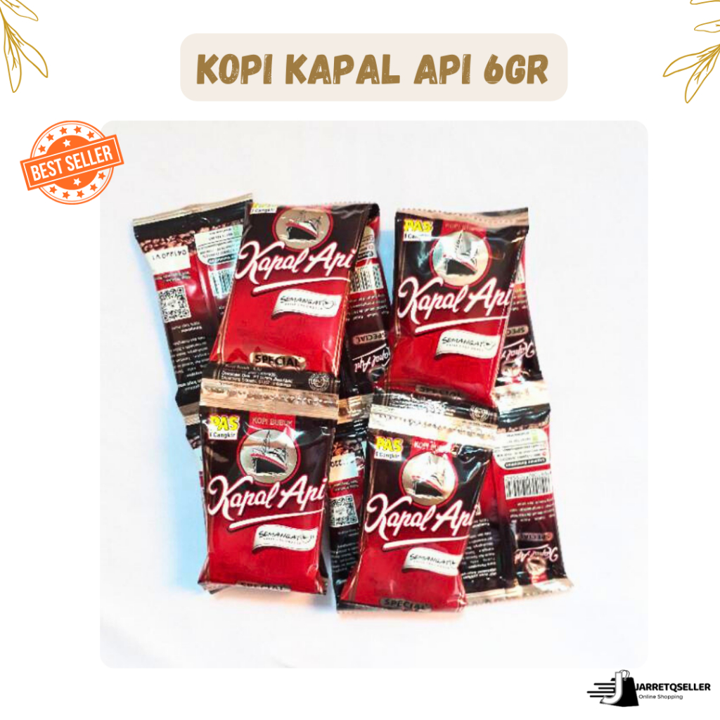 

1 Renteng Kopi Kapal Api Mini 6 Gram x 10 bks | Bubuk Kopi Kapal Api Tanpa Gula | Kopi Sachet Mini