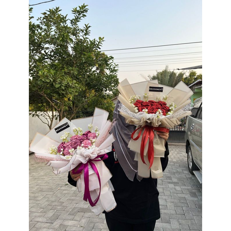 

brushmey buket bunga buket bunga satin buket wisuda glitter