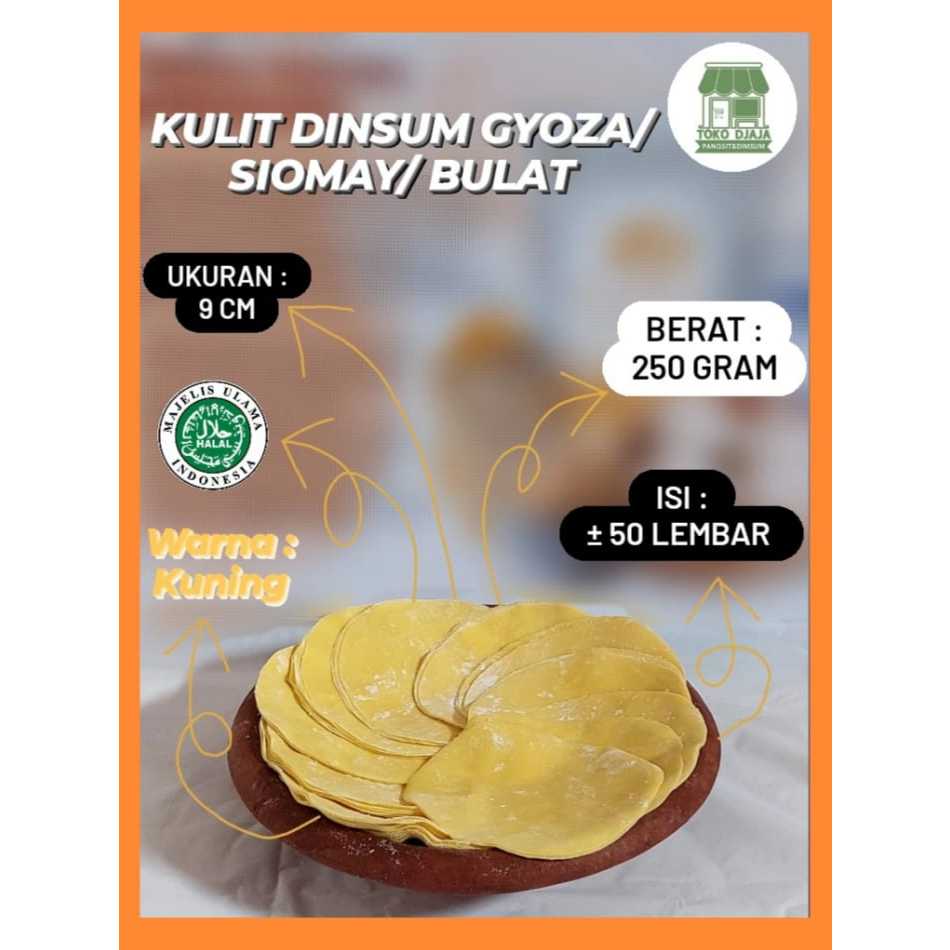 

Kulit Dimsum Bulat Diameter 9cm Warna Kuning Isi 250gram Kulit Siomay Gyoza Enak Halal Tipis Bergizi Elastis