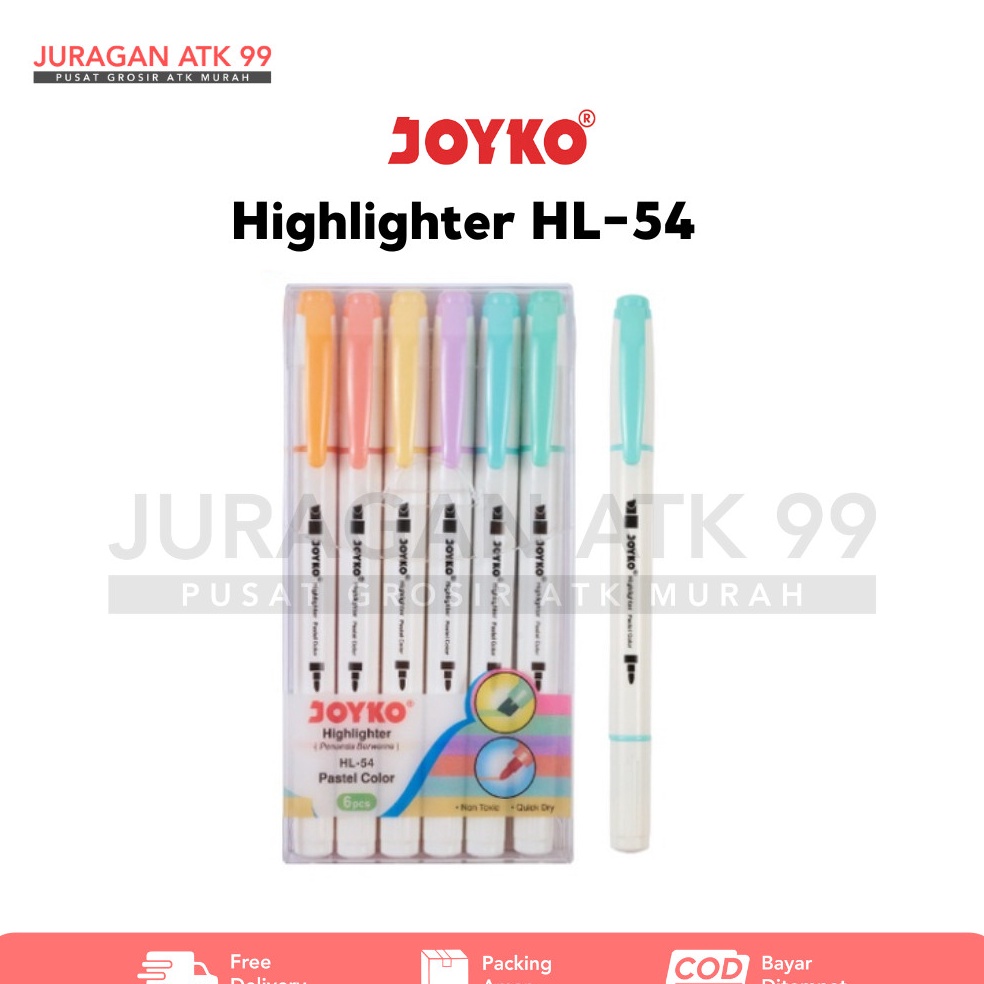 

KODE G53C Highlighter Pastel Color Penanda Berwarna Joyko HL54