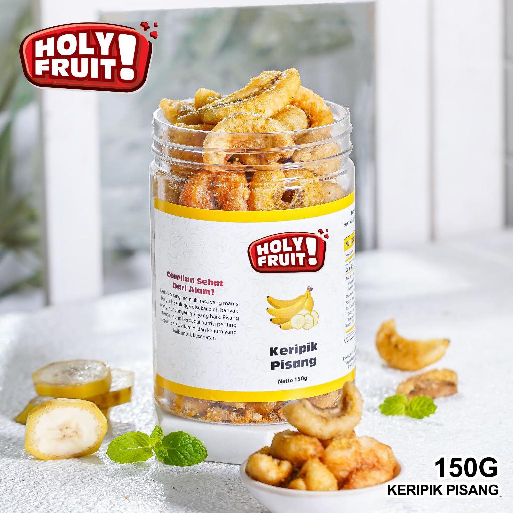 

HOLYFRUIT KERIPIK BUAH PISANG 150 GRAM ASLI BUAH PISANG KERIPIK SNACK FRUIT ORIGINAL