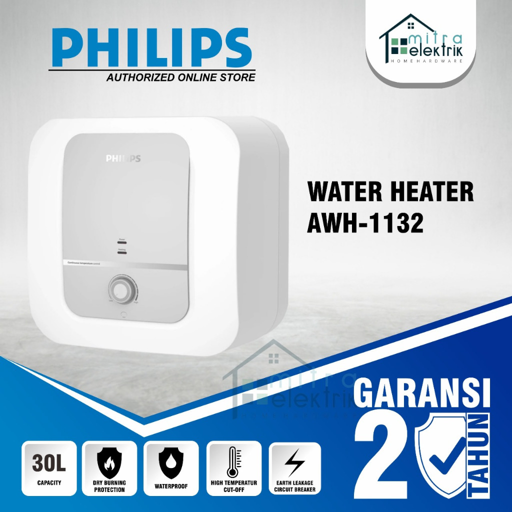 Philips AWH-1132 Water Heater 30 Liter Putih - Pemanas Air Elektrik