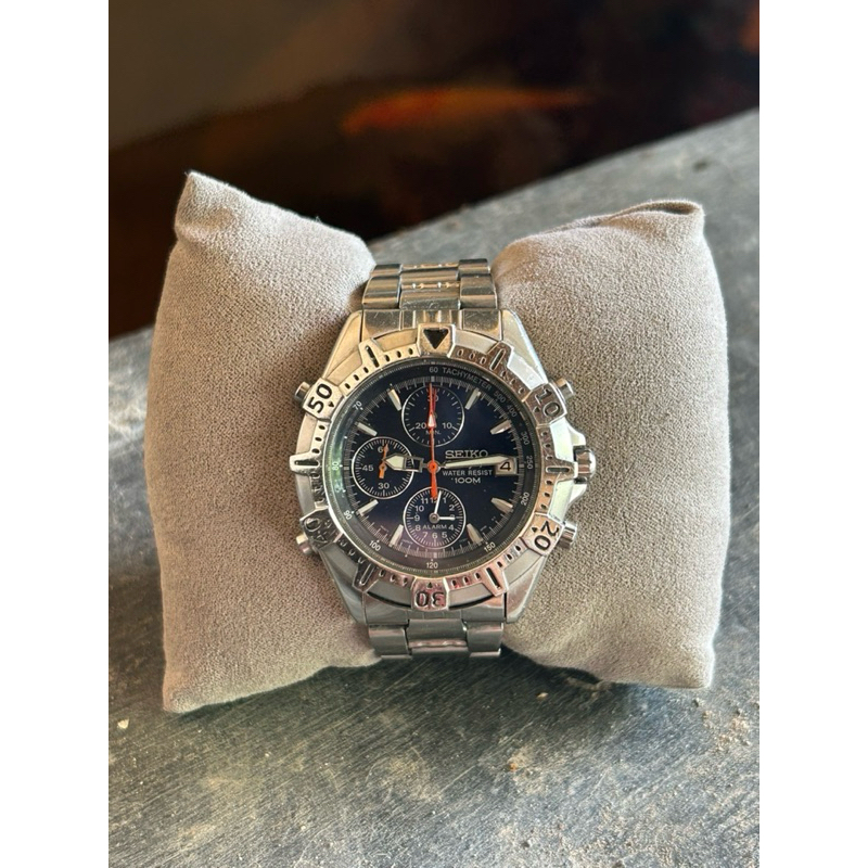 Seiko 7T32 Chronograph Alarm Quartz Jam Tangan Pria Bekas