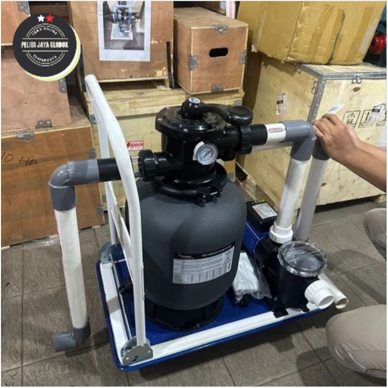 Paket Pompa Vacum Kolam Renang Portable Troli Mesin Pompa Kolam Renang - PAKET 1 HP