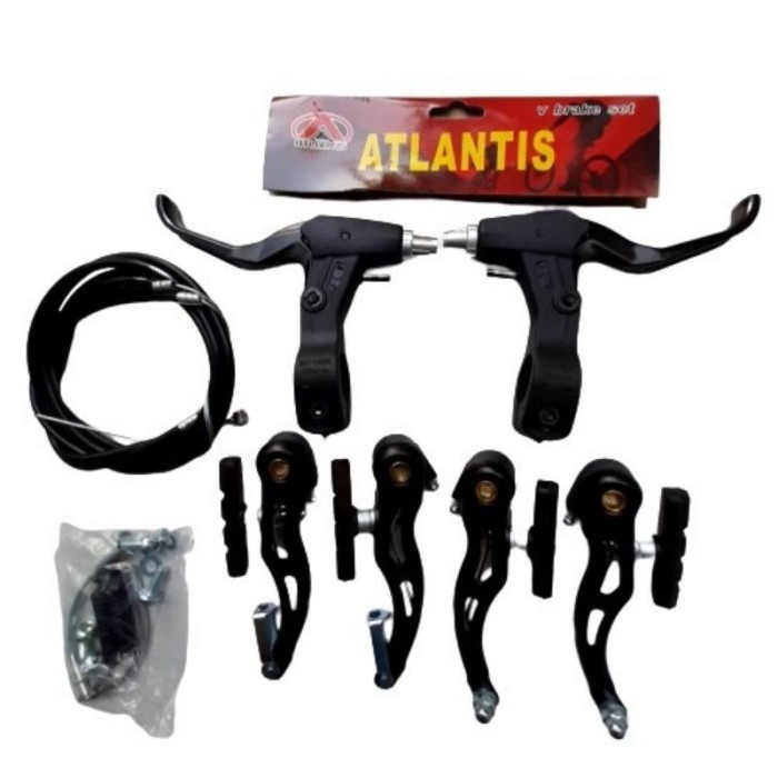 Rem Sepeda / Rem Sepeda Gunung / Rem V-Brake Set Komplit Semi Alloy Sepeda ATLANTIS MTB