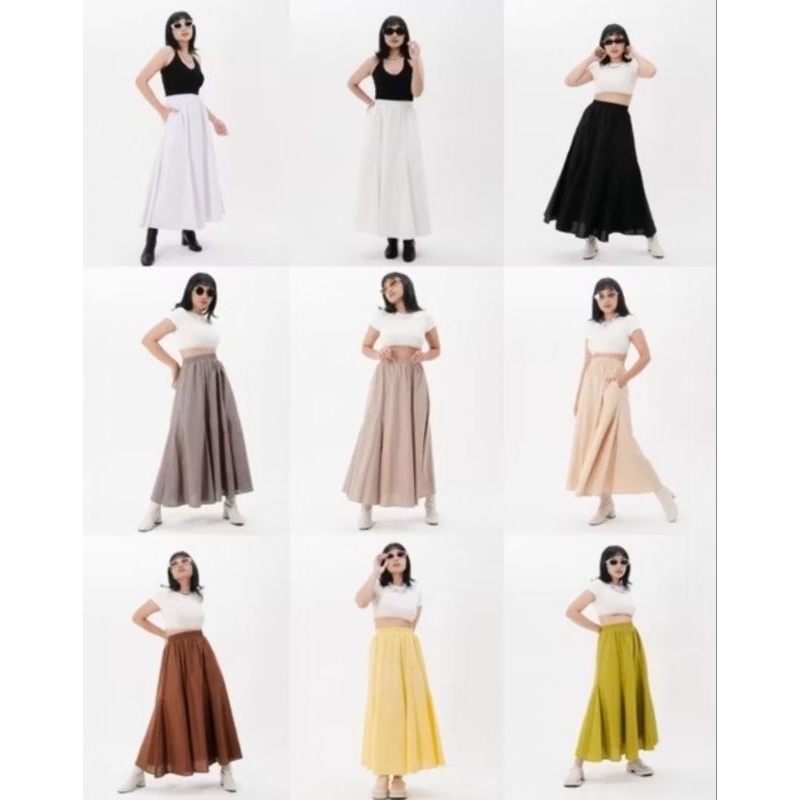 Robin skirt warna broken white @/byneeth