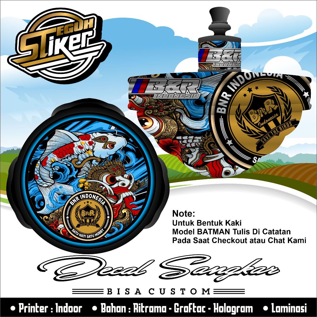 Stiker Tebok Lovebird BNR Koi