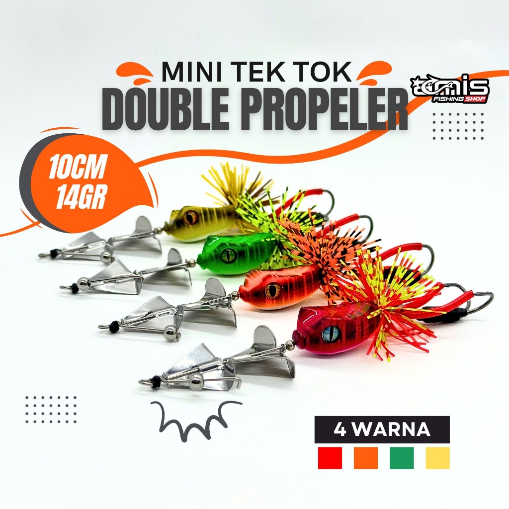 Mini Tek Tok Double Propeler Slater Buzz Slash Bait Umpan Casting Gabus Toman Lure